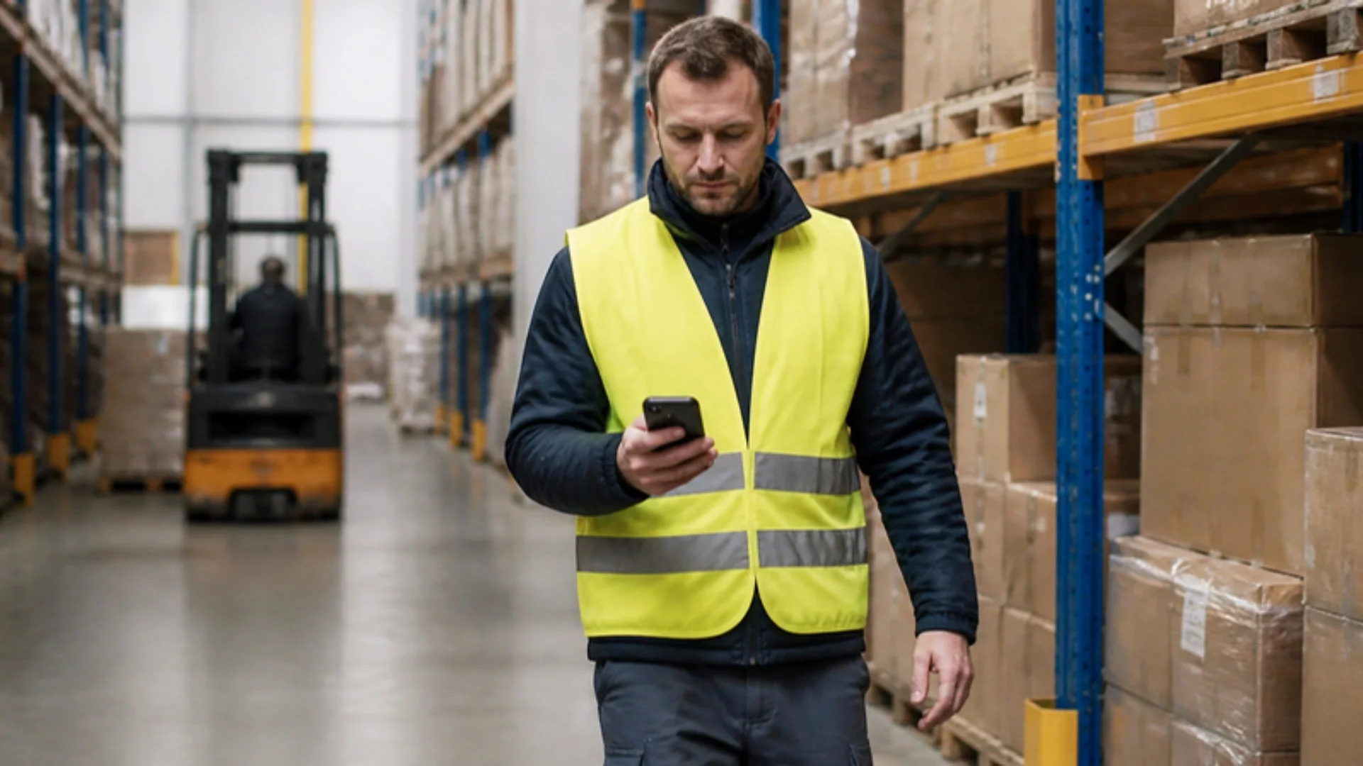 Magazijnmedewerker vraagt verlof aan in de app in plaats van op een papieren formulier